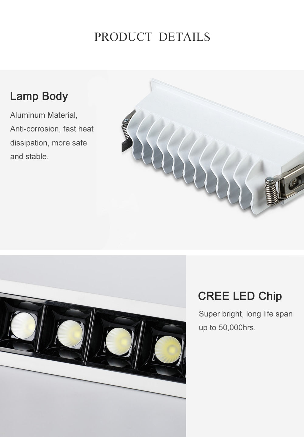 LED Downlight Dimmable Strip Line Light Bar Creative Linear Recessed Embeded Ceiling Lamps Living Room Corridor Indoor Lighting