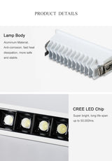 LED Downlight Dimmable Strip Line Light Bar Creative Linear Recessed Embeded Ceiling Lamps Living Room Corridor Indoor Lighting