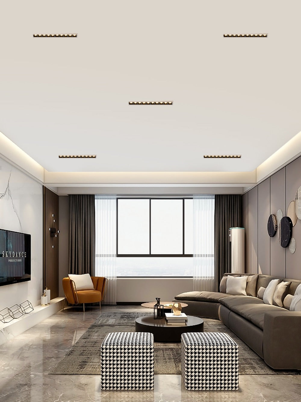 LED Downlight Dimmable Strip Line Light Bar Creative Linear Recessed Embeded Ceiling Lamps Living Room Corridor Indoor Lighting