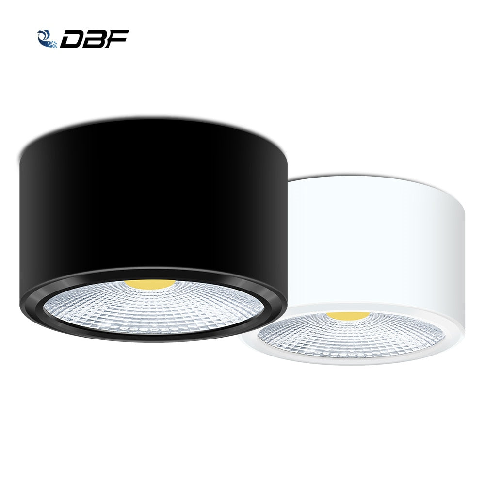 DBF Ultra-Thin LED Surface Mounted Downlight High Bright Epistar COB Dimmable 3W 5W 7W 10W Round Ceiling Spot Lamp AC 110V/220V