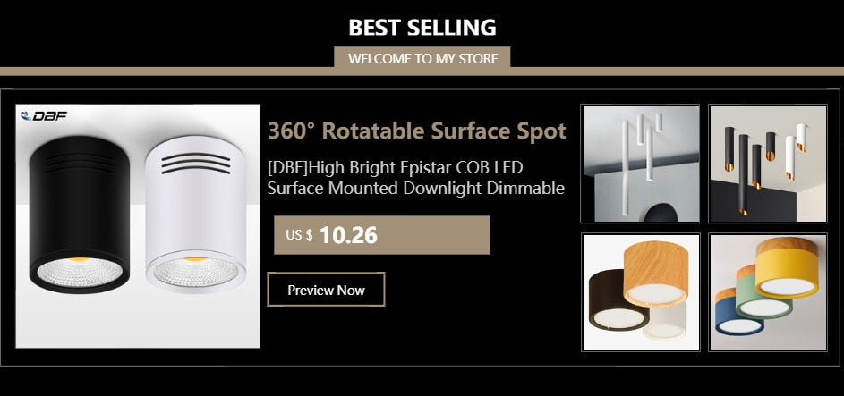 DBF Ultra-Thin LED Surface Mounted Downlight High Bright Epistar COB Dimmable 3W 5W 7W 10W Round Ceiling Spot Lamp AC 110V/220V