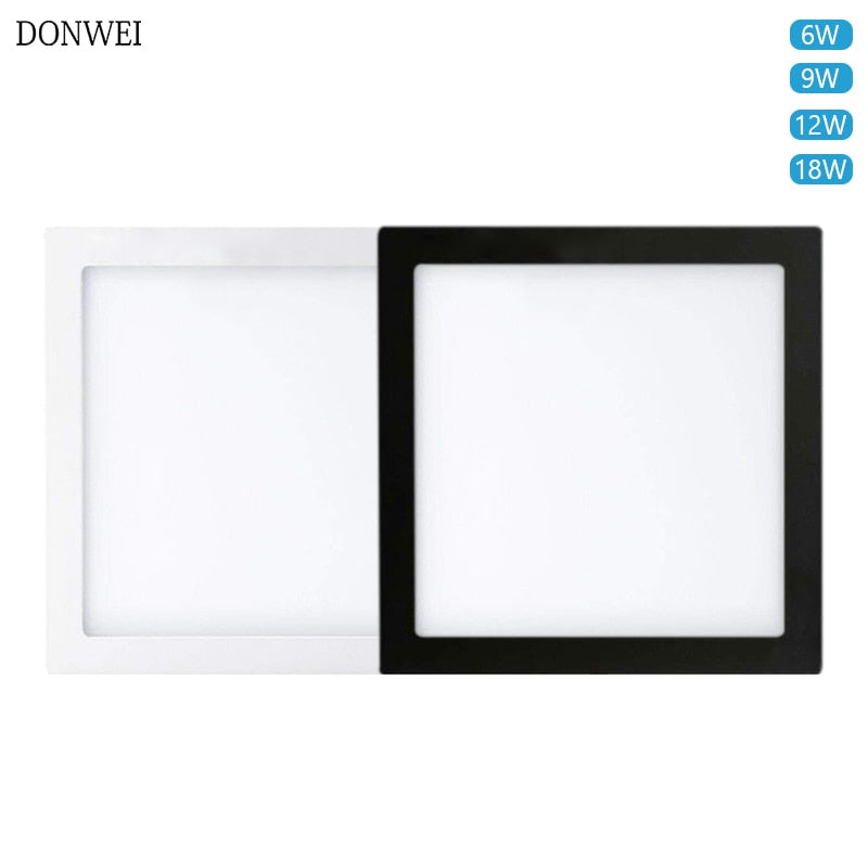 DONWEI 6W 9w 12W 18W Round Square LED Surface Mounted Panel Light Downlight Lighting Led Ceiling Down Lamp AC110V 220V Driver