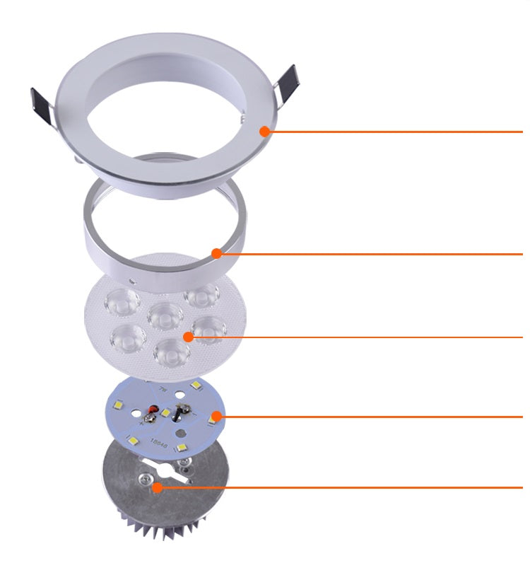 Silver Ultra gorgeous LED Downlight Recessed Cabinet Wall AC220V 220V 3W Recessed LED Spot Light Decoration Ceiling Lamp Home