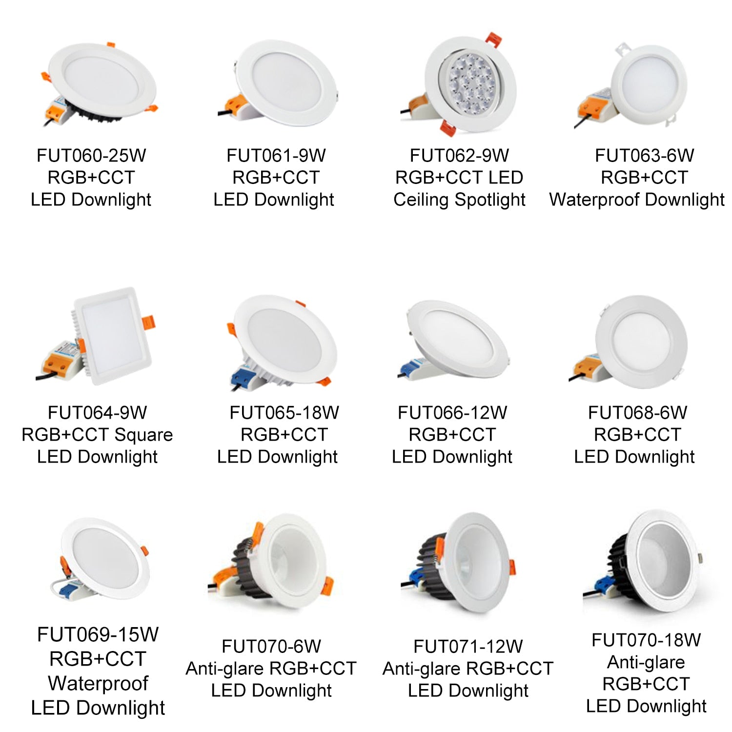 MiBoxer Downlight Spotlight Dimmable LED RGB+CCT 6W/9W/12W/15W/18W/25W