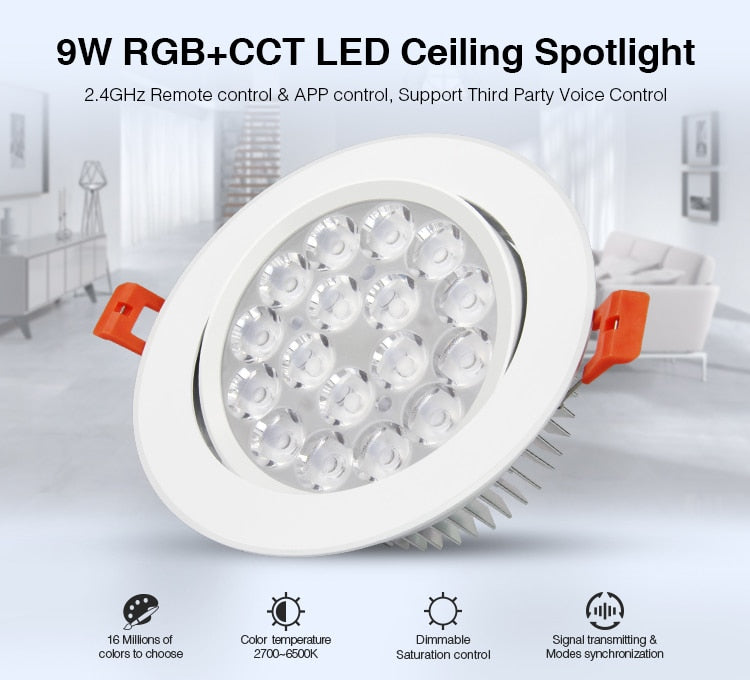 MiBoxer Downlight Spotlight Dimmable LED RGB+CCT 6W/9W/12W/15W/18W/25W