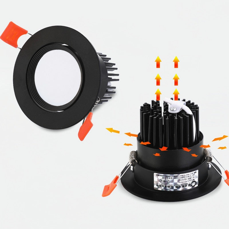 Anti Glare Dimmable Recessed LED Downlights 5W 7W 9W 12W COB LED Ceiling Spot Lights AC85-265V LED Ceiling Lamps Indoor Lighting