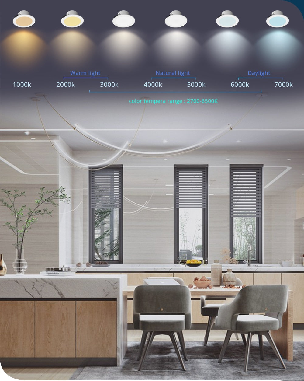 Benexmart Zigbee LED Downlight Warm White Cool White Tuya Smart Recessed Round Ceiling Light Smartthings Indoor Lighting