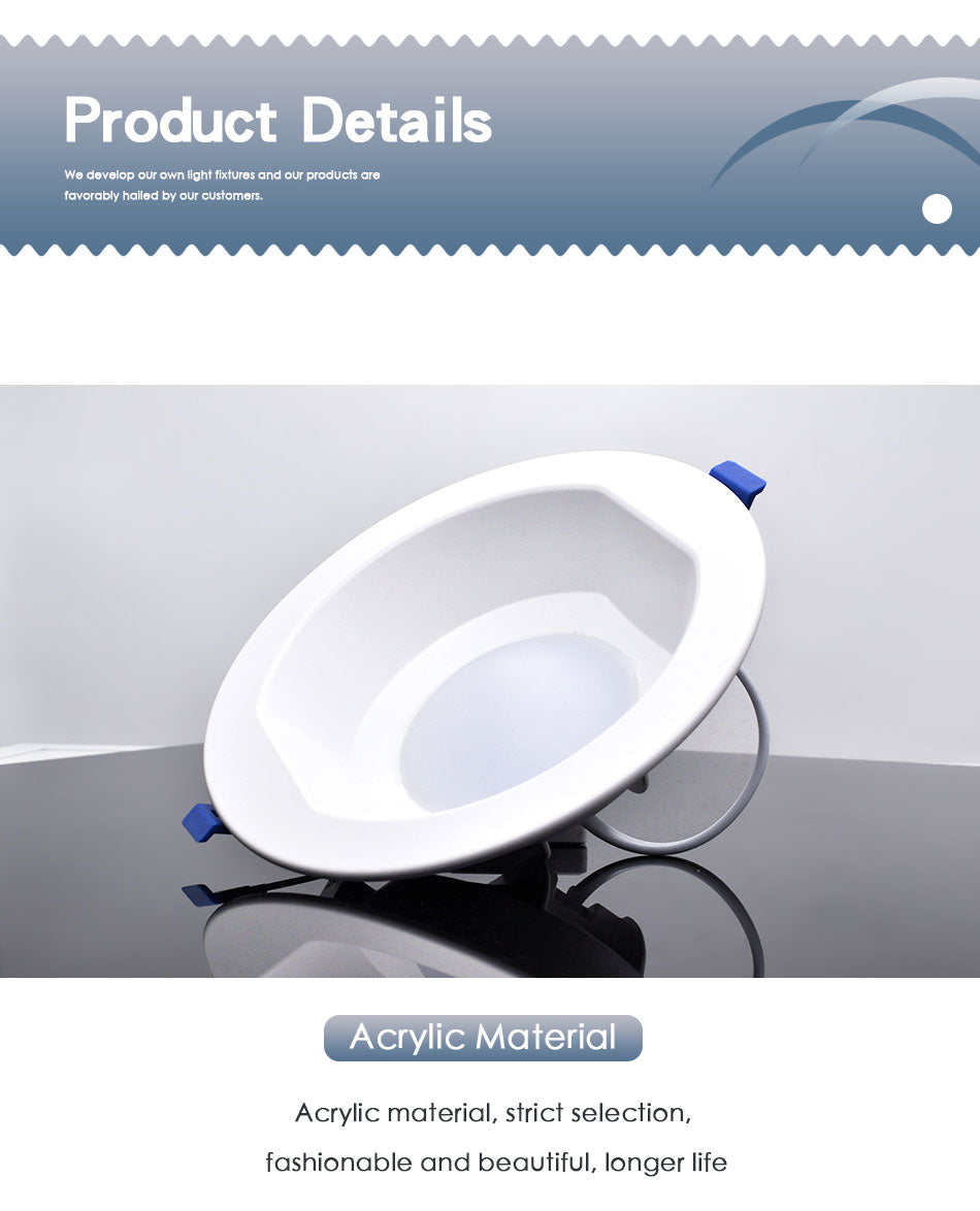 LED Downlight 6W 13W 20W Indoor Spot Light Round IP65 Waterproof Recessed Lamp Bathroom Kitchen Aquarium Outdoor 220V 240V