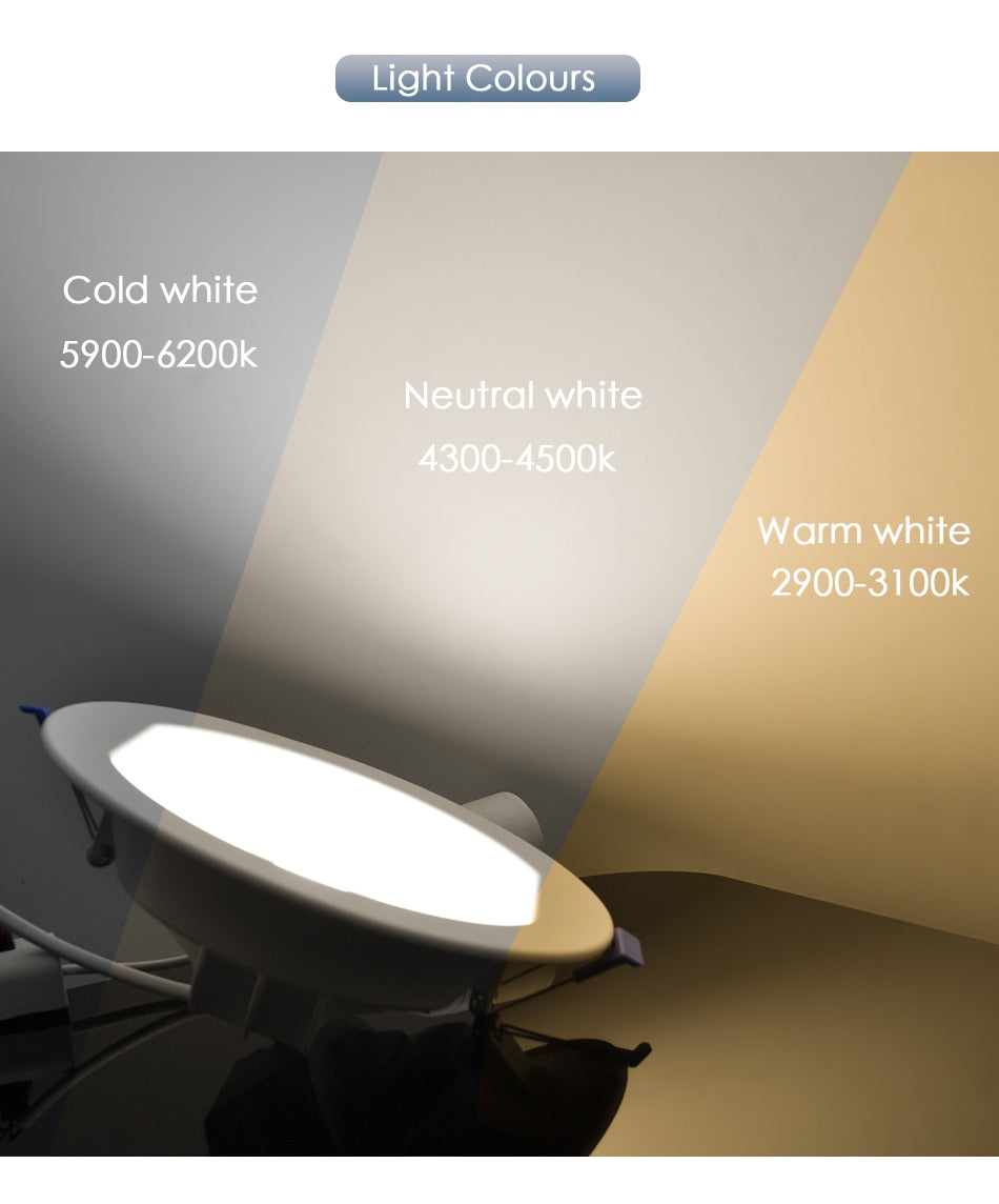 LED Downlight 6W 13W 20W Indoor Spot Light Round IP65 Waterproof Recessed Lamp Bathroom Kitchen Aquarium Outdoor 220V 240V