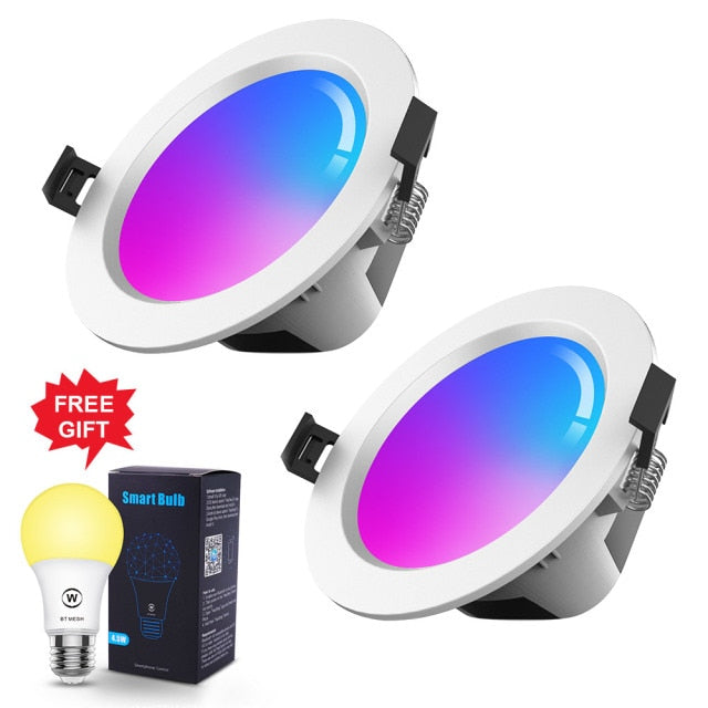 5W/9W RGB LED Spot Light Smart Downlight Bluetooth Mesh Celling Lamp Color Changing l Warm Cool Light With Alexa Google Home