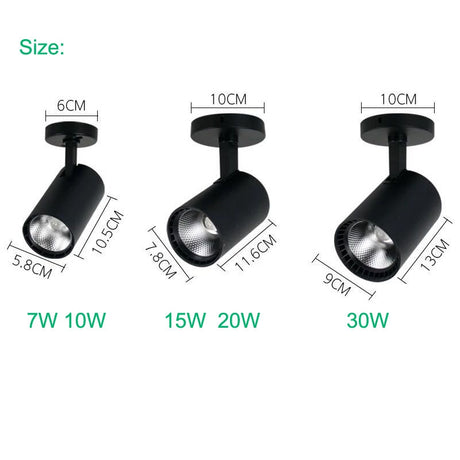 LED spotlight downlight 7w 10w 15w 20w 30w surface mounted COB ceiling light spotlight can be rotated clothing store showroom