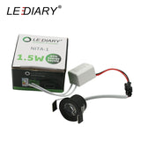 LEDIARY Black Mini Spot LED Downlights 27mm 90-260V 1.5W Ceiling Recessed Under Cabinet Jewelry Display Lamp Lighting Fixtures