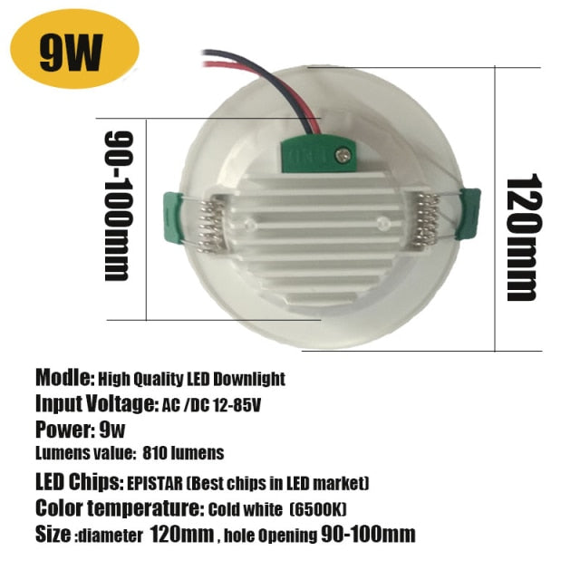 Led Downlight Recessed Round Lamp 18w 15w 12w 9w Round Led Panel Light 12v 24v 36v 48v Led Lights For Home Bedroom Spot Light