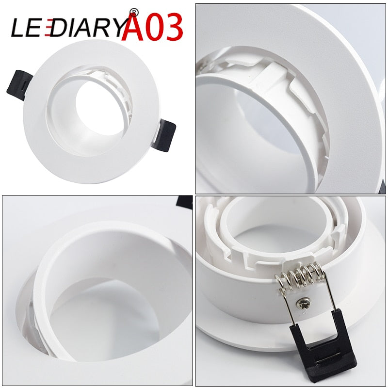 LEDIARY New MR16 GU10 Downlight Frame White Frosted Plastic Recessed Ceiling Downlight Fitting 75mm Cut Hole Anti-glare Design