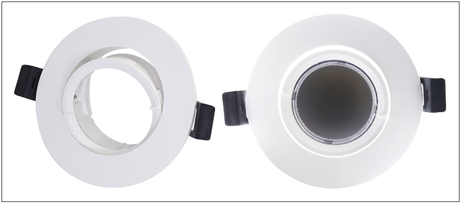LEDIARY New MR16 GU10 Downlight Frame White Frosted Plastic Recessed Ceiling Downlight Fitting 75mm Cut Hole Anti-glare Design