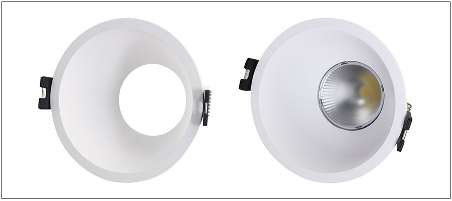 LEDIARY New MR16 GU10 Downlight Frame White Frosted Plastic Recessed Ceiling Downlight Fitting 75mm Cut Hole Anti-glare Design