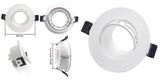 LEDIARY New MR16 GU10 Downlight Frame White Frosted Plastic Recessed Ceiling Downlight Fitting 75mm Cut Hole Anti-glare Design