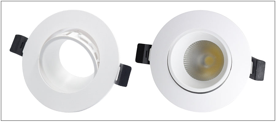 LEDIARY New MR16 GU10 Downlight Frame White Frosted Plastic Recessed Ceiling Downlight Fitting 75mm Cut Hole Anti-glare Design