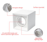 LEDIARY New MR16 GU10 Downlight Frame White Frosted Plastic Recessed Ceiling Downlight Fitting 75mm Cut Hole Anti-glare Design