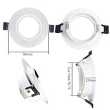 LEDIARY New MR16 GU10 Downlight Frame White Frosted Plastic Recessed Ceiling Downlight Fitting 75mm Cut Hole Anti-glare Design