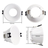 LEDIARY New MR16 GU10 Downlight Frame White Frosted Plastic Recessed Ceiling Downlight Fitting 75mm Cut Hole Anti-glare Design