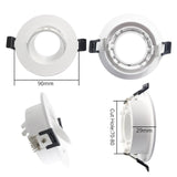 LEDIARY New MR16 GU10 Downlight Frame White Frosted Plastic Recessed Ceiling Downlight Fitting 75mm Cut Hole Anti-glare Design