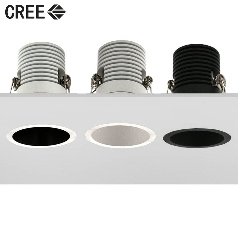 Dimmable Anti Glare COB LED Downlights 5W/7W/10W LED Ceiling Spot Lights Warm Cold White Background LED Lamps Indoor Lighting