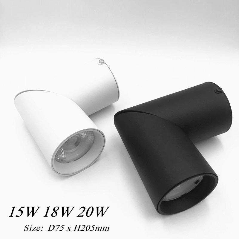 Cylinder Dimmable Rotating Folding LED Downlights 10W 15W 20W COB LED Ceiling Spot Lights AC85-265V LED Wall Lamps Indoor Lighting