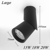Cylinder Dimmable Rotating Folding LED Downlights 10W 15W 20W COB LED Ceiling Spot Lights AC85-265V LED Wall Lamps Indoor Lighting