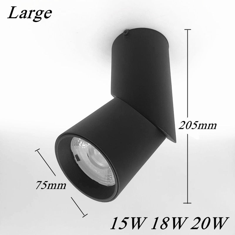 Cylinder Dimmable Rotating Folding LED Downlights 10W 15W 20W COB LED Ceiling Spot Lights AC85-265V LED Wall Lamps Indoor Lighting