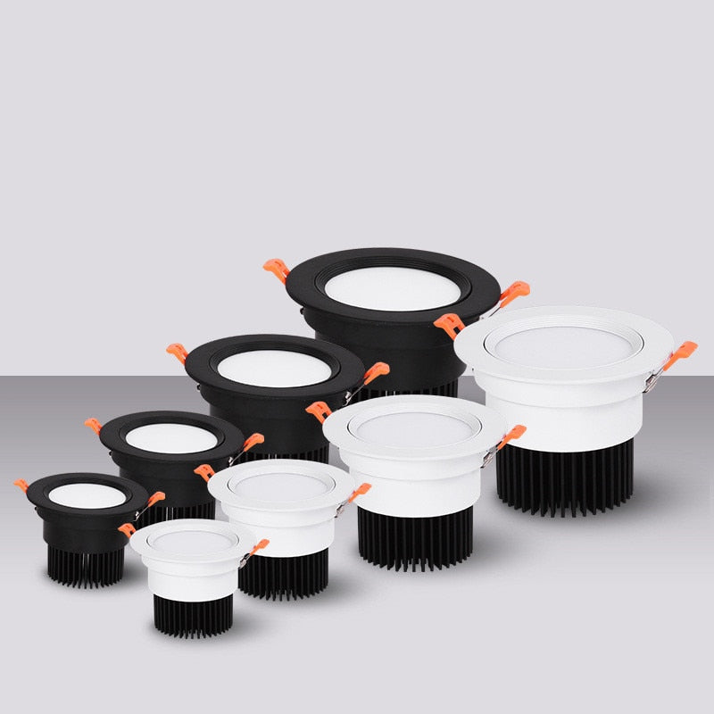 Recessed LED COB Downlight Milky White Lampshade 15W 18W 25W 30W 110V 220V Spotlights Led Ceiling Dimmable For Indoor Lighting