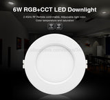 MiBoxer 6W Smart RGB+CCT Downlight with Driver AC85-260V FUT068 2.4G Wireless RF Remote WiFi APP Alexa Google Voice Control