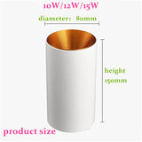 Surface Mounted Cylindrical LED Downlight Gold Reflector 10W 12W 15W LED Ceiling Bulbs Lamp Spot Light LED Downlight AC110-220V