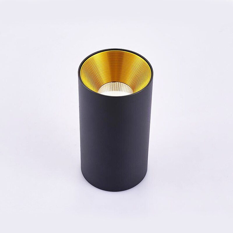 Surface Mounted Cylindrical LED Downlight Gold Reflector 10W 12W 15W LED Ceiling Bulbs Lamp Spot Light LED Downlight AC110-220V