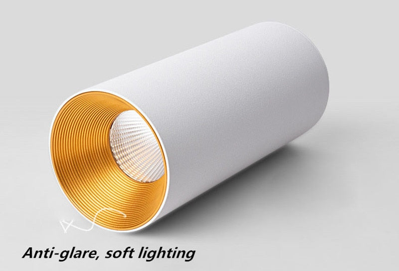 Surface Mounted Cylindrical LED Downlight Gold Reflector 10W 12W 15W LED Ceiling Bulbs Lamp Spot Light LED Downlight AC110-220V