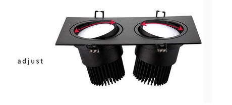 Recessed Double LED Dimmable Downlight COB 7w 9w 12W 24W Spot light decoration Ceiling Lamp AC 110V 220V