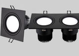 Recessed Double LED Dimmable Downlight COB 7w 9w 12W 24W Spot light decoration Ceiling Lamp AC 110V 220V