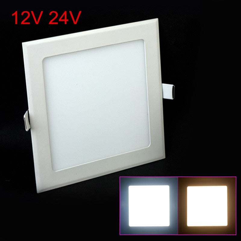 LED Panel Light 25W Square Recessed Kitchen Bathroom Ceiling Lamp 12V 24V LED Downlight + LED Driver