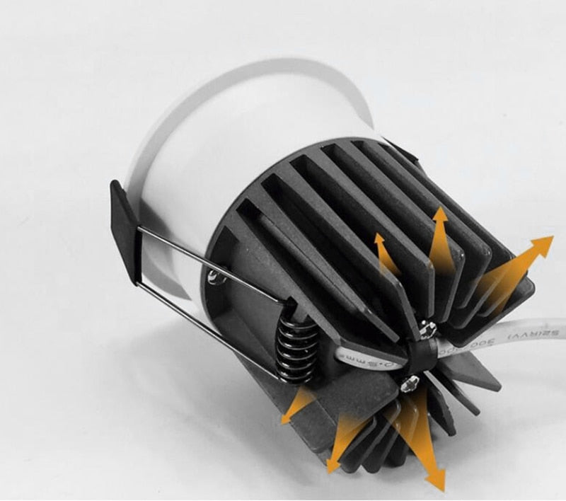 Super Bright Anti Glare Recessed Dimmable COB LED Downlights 7W 9W 12W LED Ceiling Spot Lights AC85~265V Background Lighting