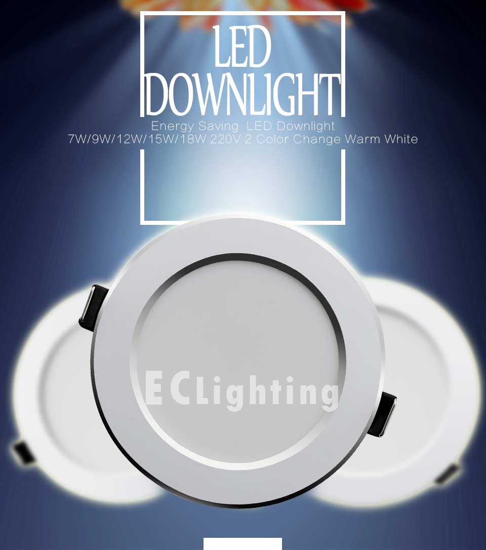 6PCS/lot LED Downlight 7W 9W 12W 15W 18W Round Recessed Spot Light AC220V 240V Home Decor Waterproof Down Light spot led Lamp