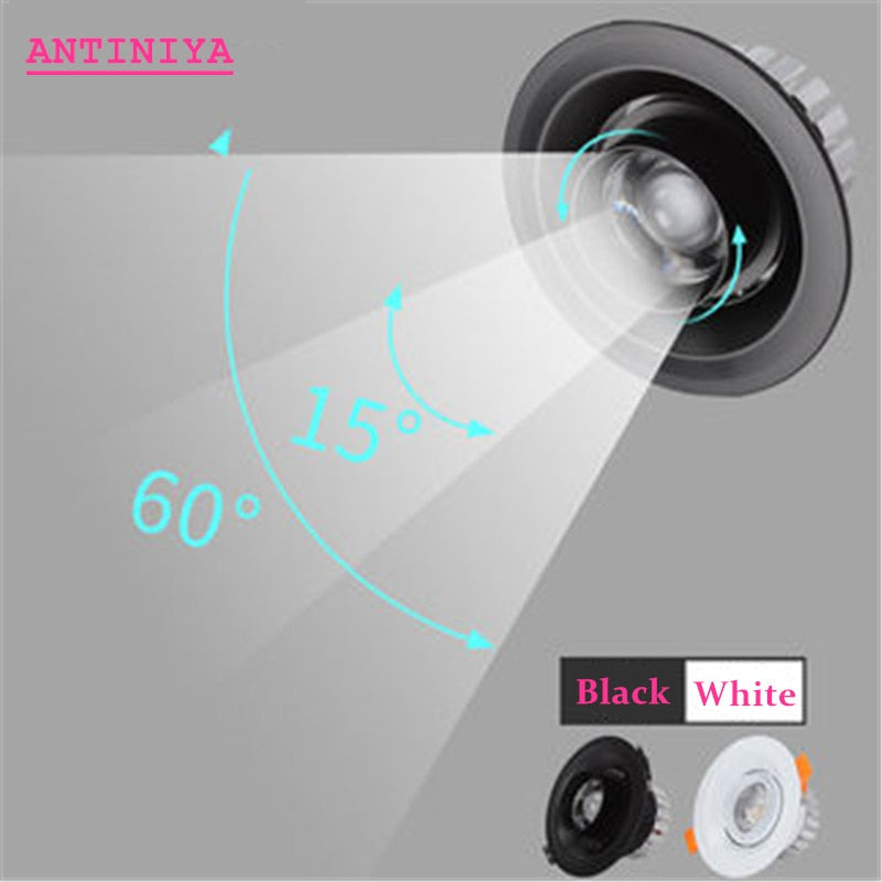 Dimmable Recessed LED Downlights 6W 9W 12W 15W 18W 20W 24W COB Ceiling Spot Lights AC85~265V Background Lamps Indoor Lighting