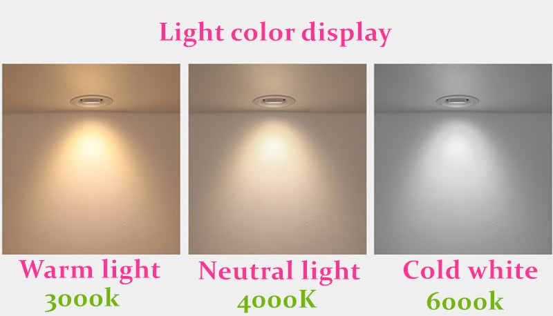 Dimmable Recessed LED Downlights 6W 9W 12W 15W 18W 20W 24W COB Ceiling Spot Lights AC85~265V Background Lamps Indoor Lighting