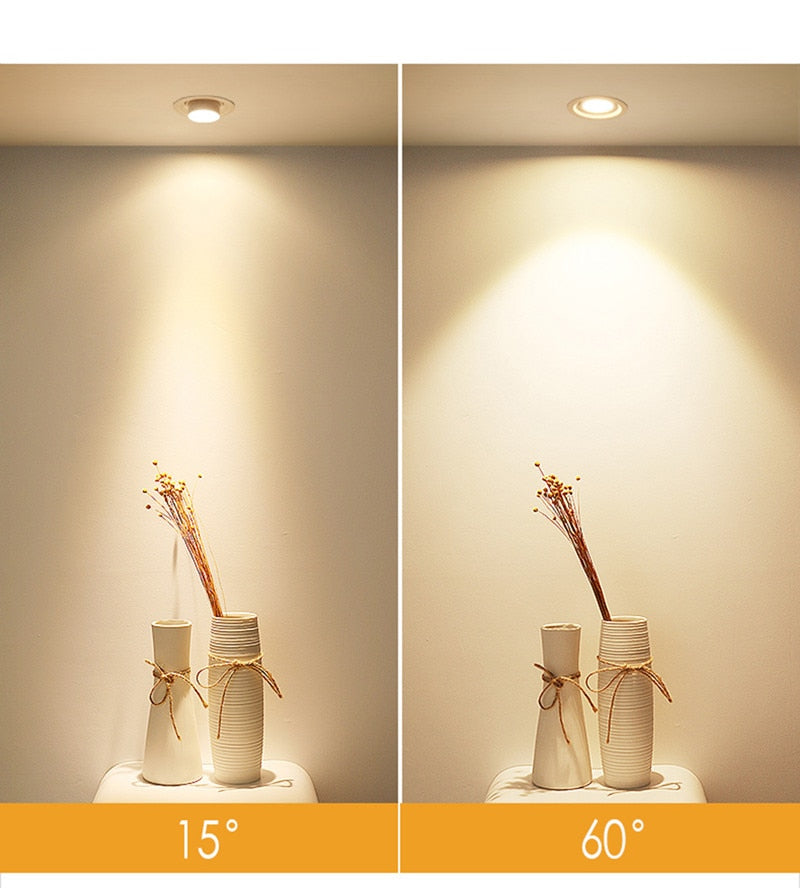 Dimmable Recessed LED Downlights 6W 9W 12W 15W 18W 20W 24W COB Ceiling Spot Lights AC85~265V Background Lamps Indoor Lighting
