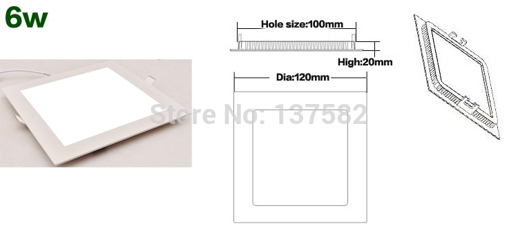 25 Watt Dimmable Ultra thin design LED Dimmable Ceiling Recessed Grid Downlight / Slim Square Panel Light