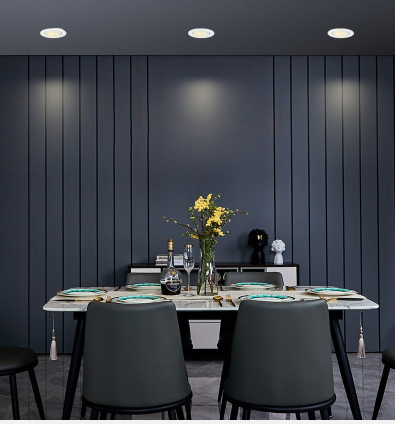 Super Bright Dimmable Recessed Sconces LED COB Downlights 3W 5W 7W 12W 15W 20W LED Spot Lights AC85-265V LED Ceiling Lamp Decora