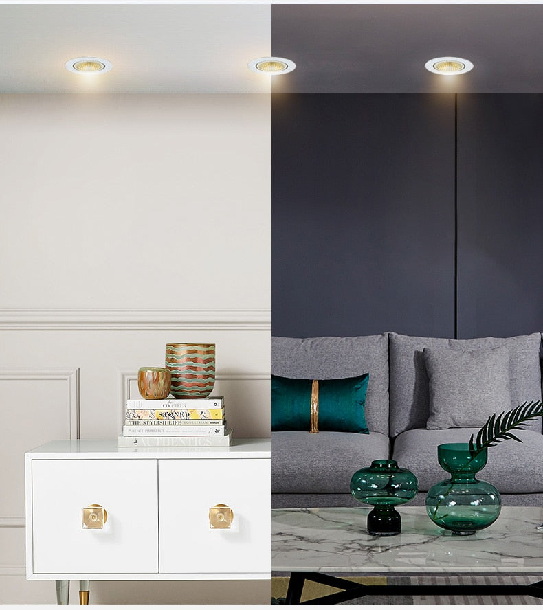 Super Bright Dimmable Recessed Sconces LED COB Downlights 3W 5W 7W 12W 15W 20W LED Spot Lights AC85-265V LED Ceiling Lamp Decora