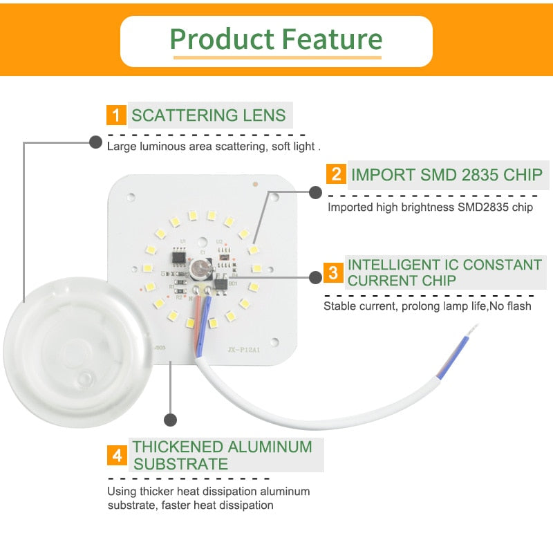 Kaguyahime Mini/Octopus/Round LED Downlight Module Source 220V 12W 16W 18W 24W Lighting Replace Spot LED Tube Light LED Lamp