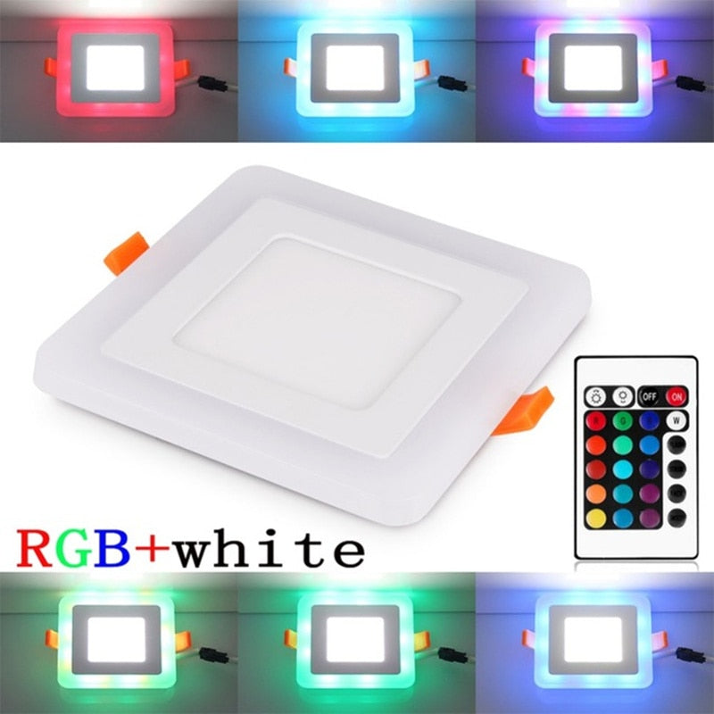 New arrived  6W 9W 16W 24W square RGB LED Panel Light Downlight Led ceiling downlight AC85-265V + Driver With Remote Control