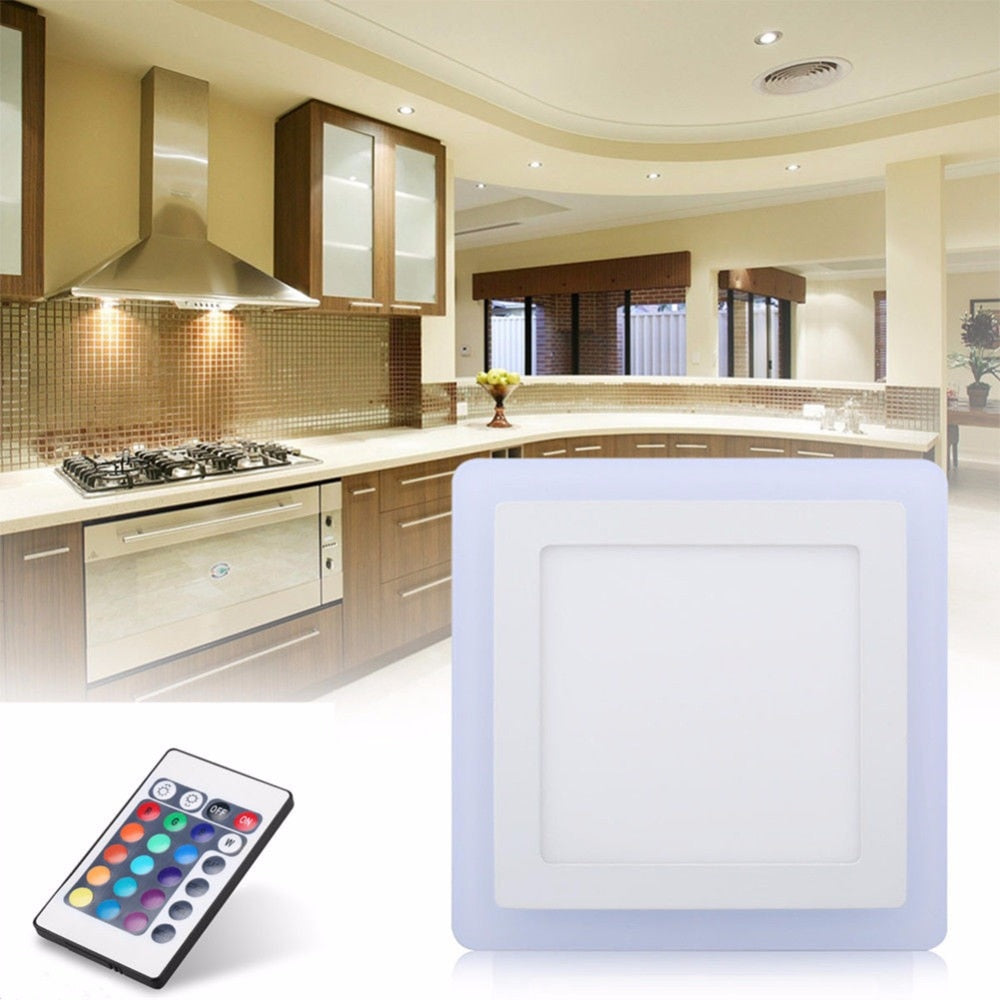 New arrived  6W 9W 16W 24W square RGB LED Panel Light Downlight Led ceiling downlight AC85-265V + Driver With Remote Control