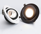 Round shape 360 Angle Adjustable LED COB Recessed Downlight Black/White 9W 12W 15W LED Ceiling Spot Light Pic Background Focos